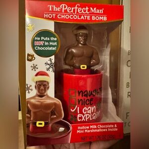 The Perfect Man Hot Chocolate Bomb - Red Mug with Chocolate Figure